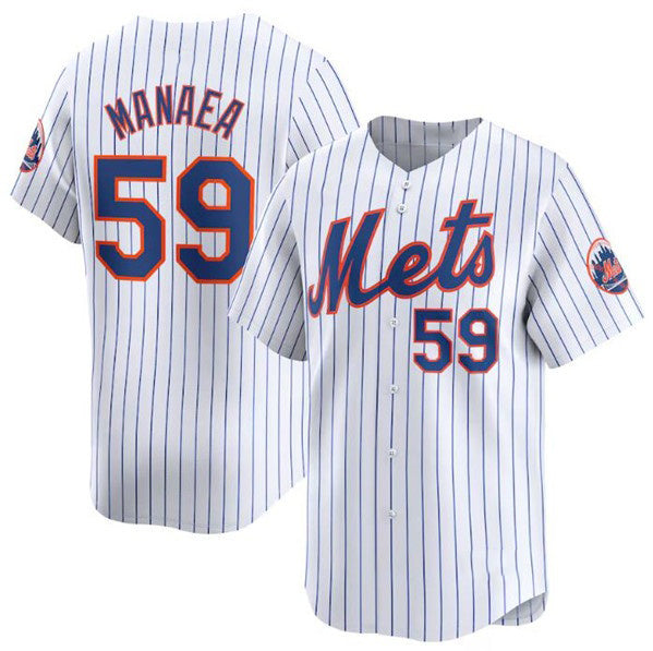 New York Mets #59 Sean Manaea White HOLBERT 2024 Home Limited Stitched Jersey
