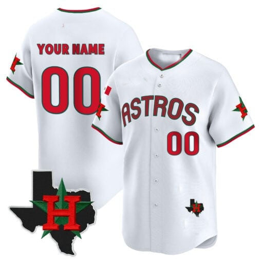Custom Houston Astros Mexico Texas Patch Vapor Premier Limited Jersey V3 ¨C White HOLBERT