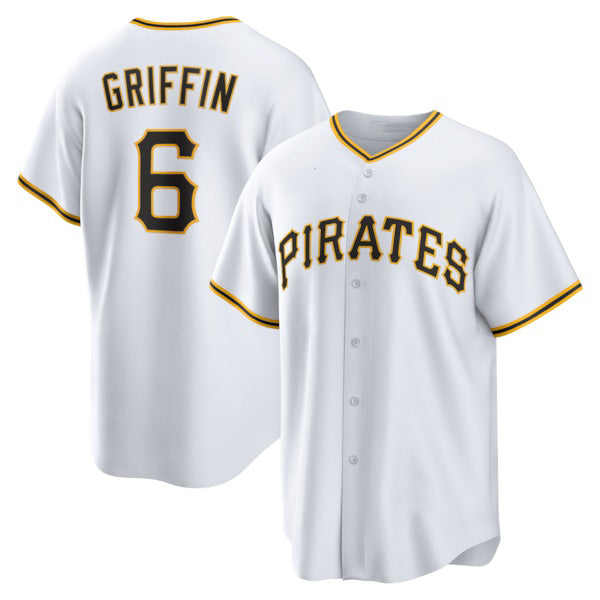Pittsburgh Pirates #6 Konnor Griffin White HOLBERT Home Replica Jersey