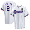Texas Rangers #2 Marcus Semien 2023 White HOLBERT World Series Stitched Jersey