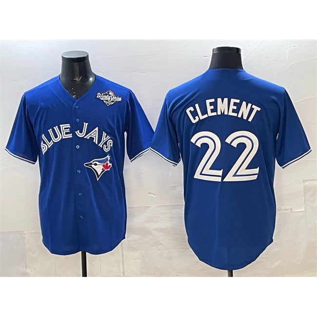 Toronto Blue Jays #22 Ernie Clement Blue HOLBERT 2025 World Series Cool Base Stitched Jersey