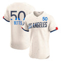 Los Angeles Dodgers #50 Mookie Betts Cream HOLBERT City Connect Elite Jersey