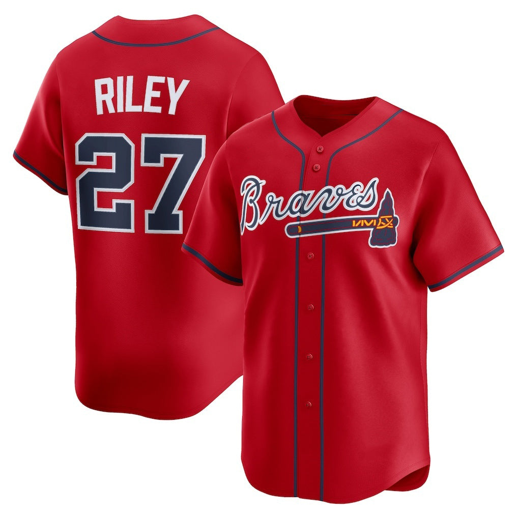 Atlanta Braves #27 Austin Riley Red HOLBERT Alternate Limited Player Jersey