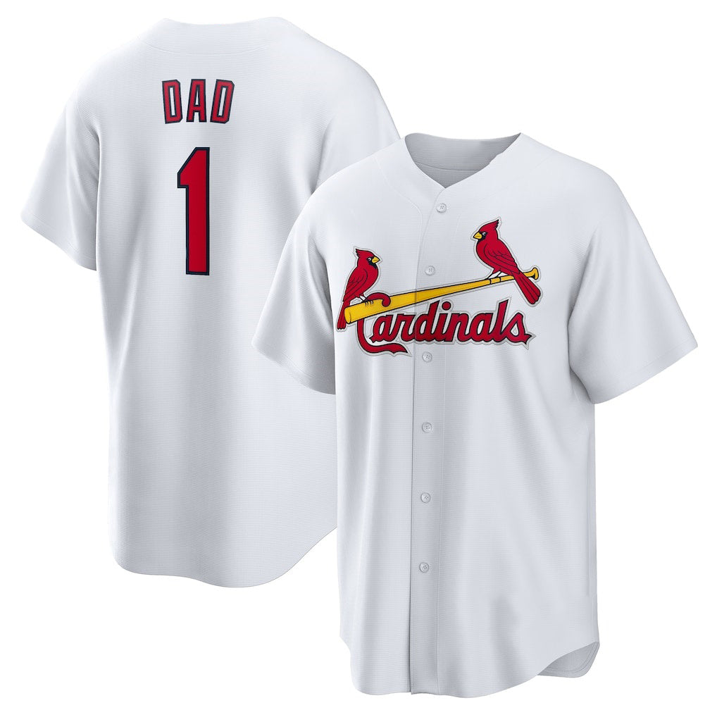 St. Louis Cardinals #1 Dad White HOLBERT Home Replica Jersey