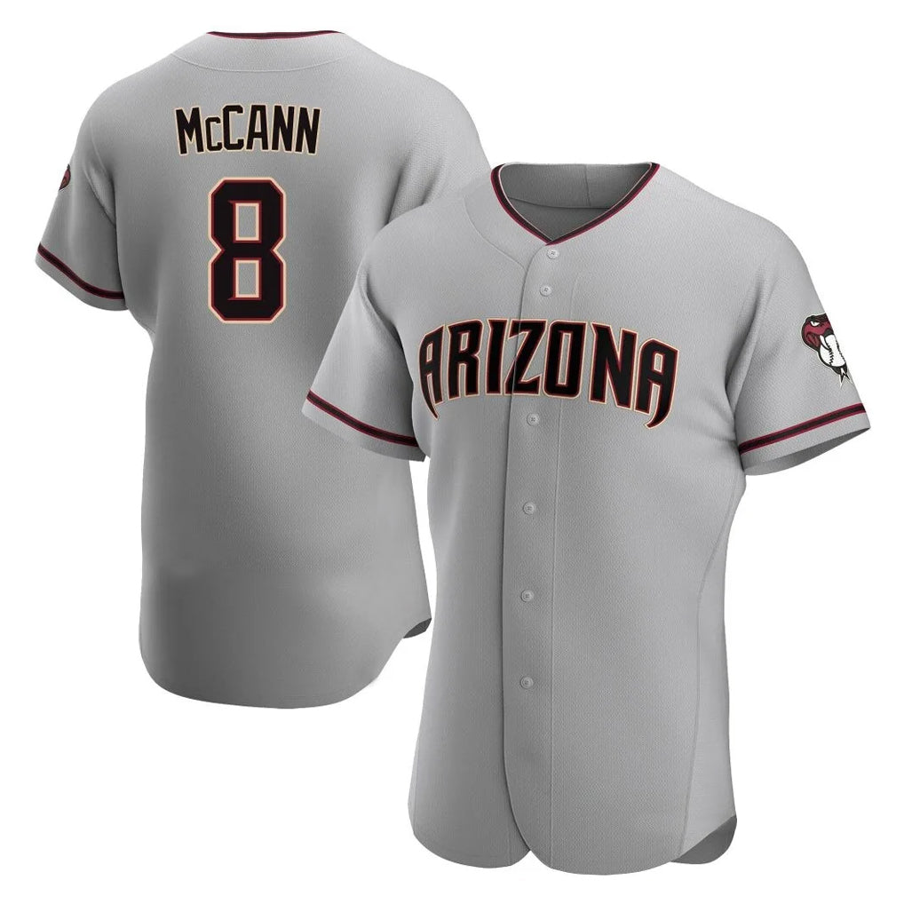 Arizona Diamondbacks #8 James McCann Player Gray HOLBERT Road Limited Elite Home Game Stitched Jerseys