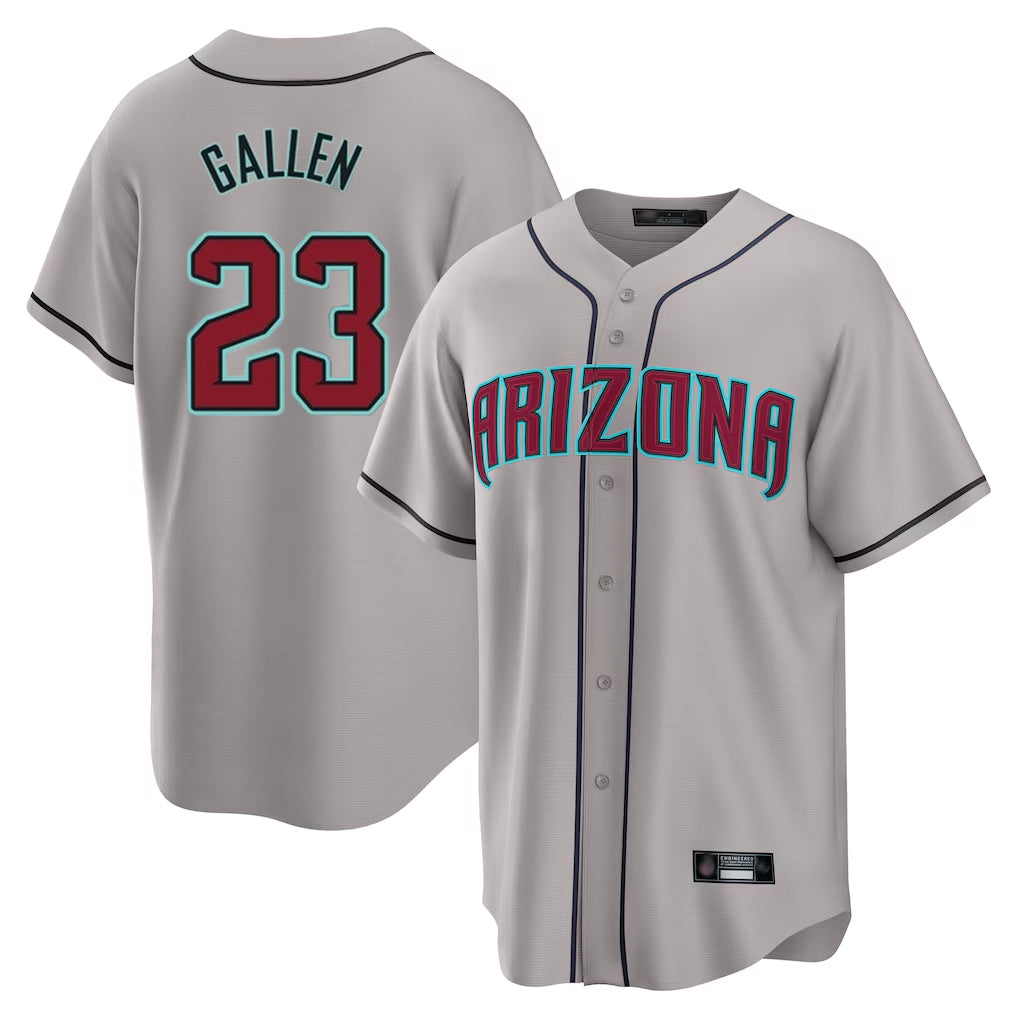Arizona Diamondbacks #23 Zac Gallen Player Gray HOLBERT Road Home Game Stitched Jerseys