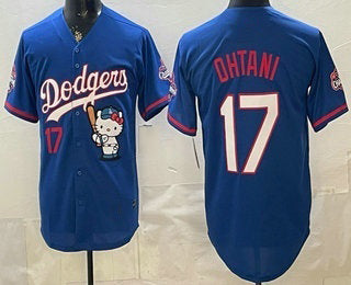 Los Angeles Dodgers #17 Shohei Ohtani Blue HOLBERT Hello Kitty 2025 World Series Champions Limited Jersey