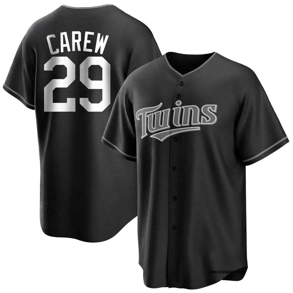 Minnesota Twins #29 Rod Carew Player Black HOLBERTHome Game Stitched Jerseys