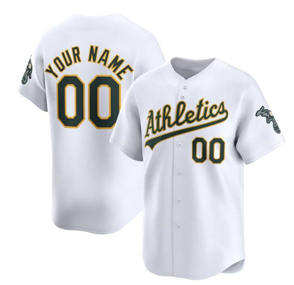 Custom Oakland Athletics Active Player White HOLBERT Home Limited Stitched Jersey