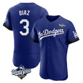 Los Angeles Dodgers #3 Edwin D¨ªaz Player Royal HOLBERT World Series City Connect Elite Home Stitched Jerseys