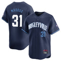 Chicago Cubs #31 Greg Maddux Player Navy HOLBERT City Connect Limited Home Stitched Jerseys