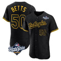 Los Angeles Dodgers #50 Mookie Betts Player Black HOLBERT World Series Snake Skin City Limited Elite Home Stitched Jerseys
