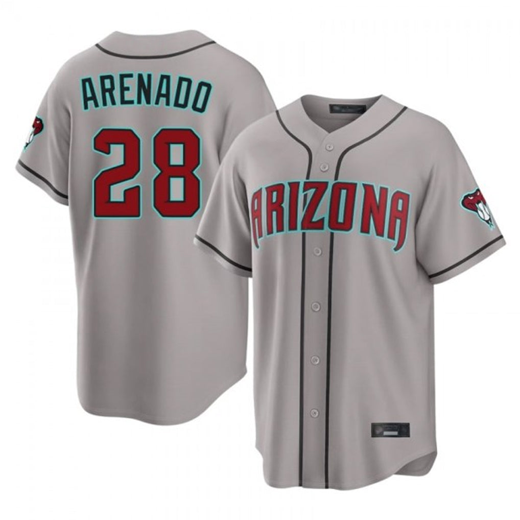 Arizona Diamondbacks #28 Nolan Arenado Player Gray HOLBERT Road Home Game Stitched Jerseys