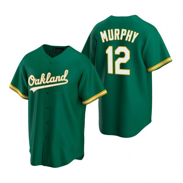 Oakland Athletics #12 Sean Murphy Green HOLBERT Cool Base Stitched Jersey 2