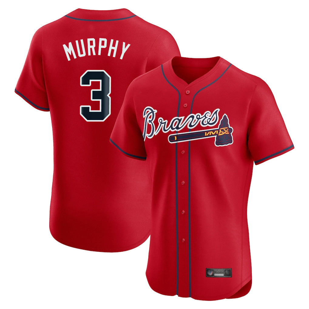 Atlanta Braves #3 Dale Murphy Player Red HOLBERT Limited Elite Home Game Stitched Jerseys