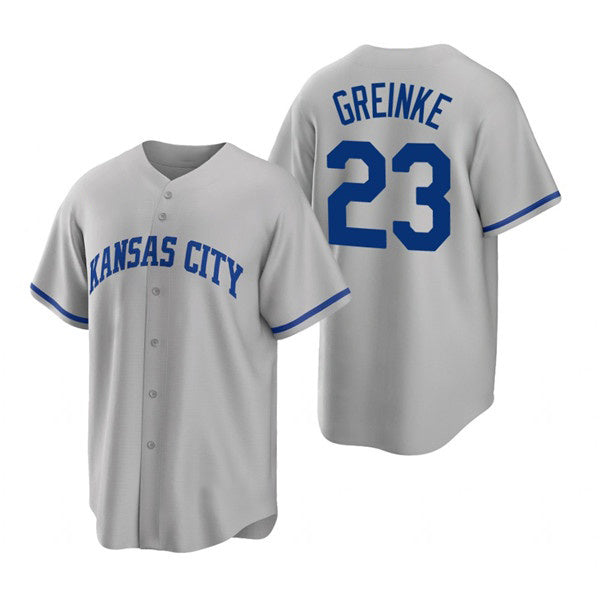 Kansas City Royals #23 Zack Greinke Grey HOLBERT Cool Base Stitched Jersey