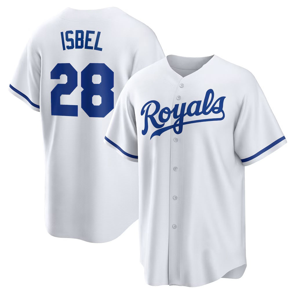 Kansas City Royals #28 Kyle Isbel White HOLBERT Home Replica Jersey