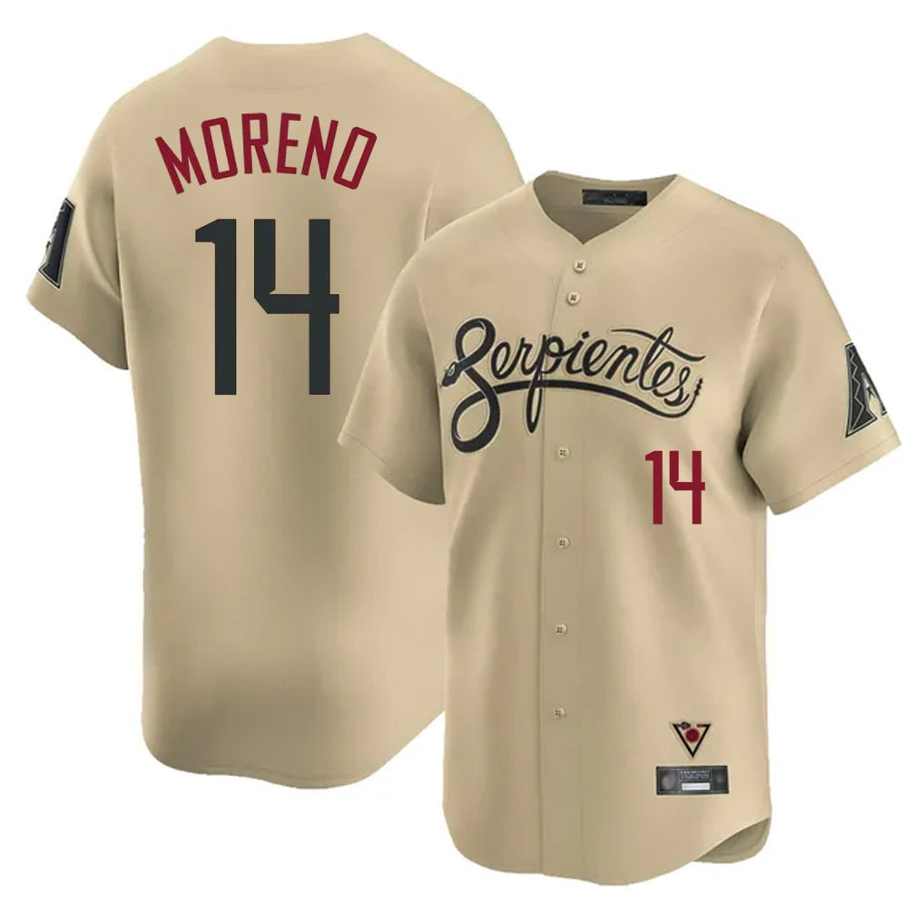 Arizona Diamondbacks #14 Gabriel Moreno Player Tan HOLBERT City Connect Limited Home Game Stitched Jerseys