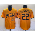 Pittsburgh Pirates #22 Andrew McCutchen Number Gold HOLBERT 2023 City Connect Stitched Jersey 3