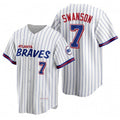 Atlanta Braves #7 Dansby Swanson White HOLBERT 2021 City Connect Stitched Jersey