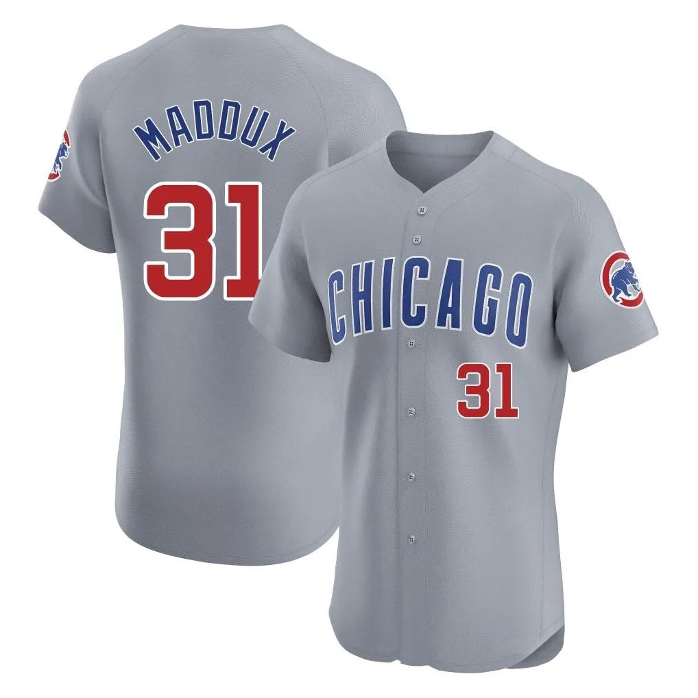Chicago Cubs #31 Greg Maddux Player Gray HOLBERT Road Limited Elite Home Stitched Jerseys
