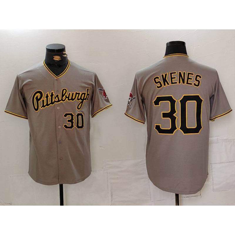 Pittsburgh Pirates #30 Paul Skenes Number Grey HOLBERT Stitched Jersey