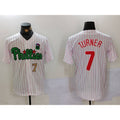Philadelphia Phillies #7 Trea Turner White Green HOLBERT Cool Base Stitched Jerseys