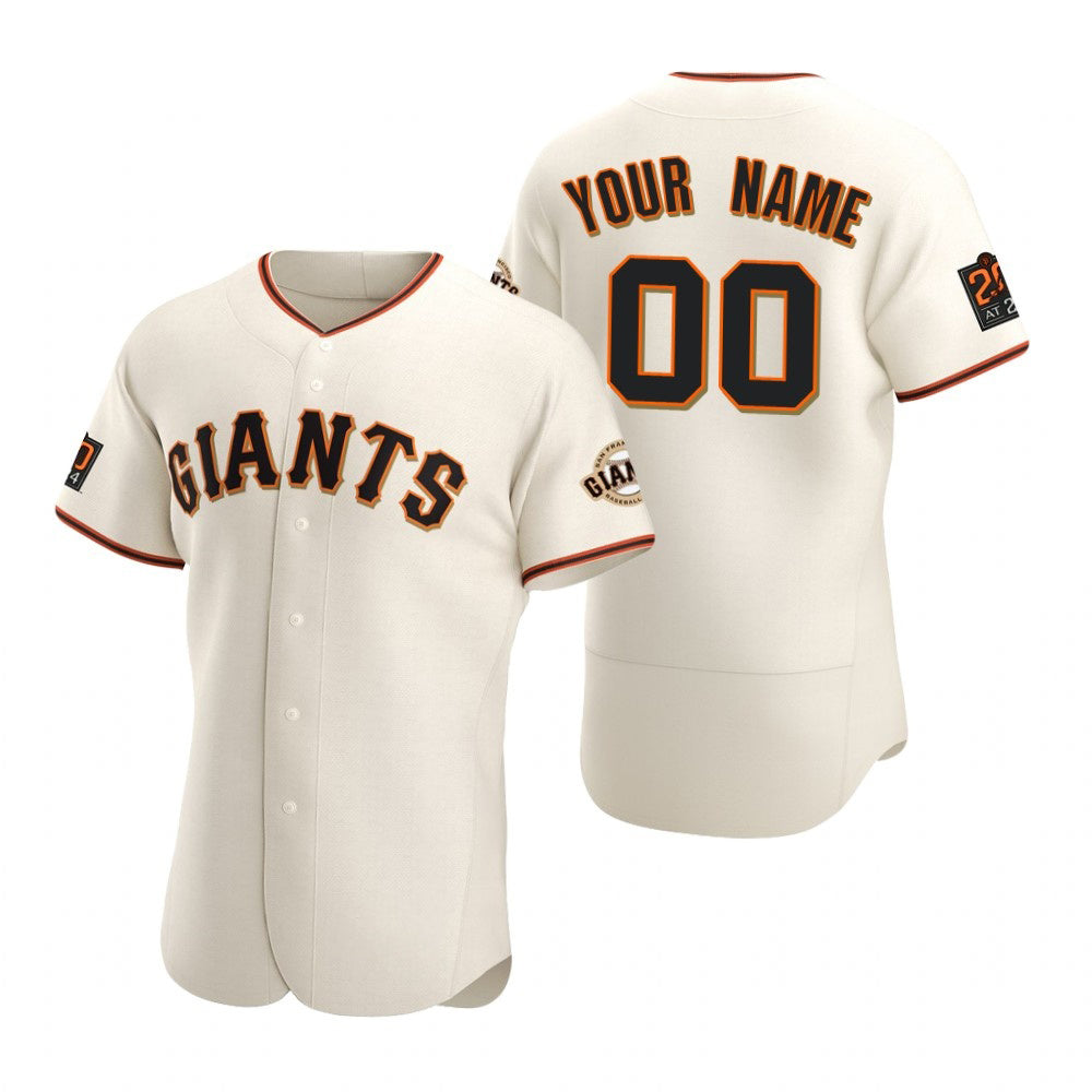 Custom San Francisco Giants White HOLBERT 2020 Stitched Flex Base Jersey