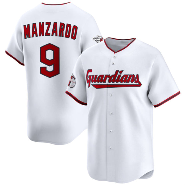 Cleveland Guardians #9 Kyle Manzardo White HOLBERT Home Limited Stitched Jersey