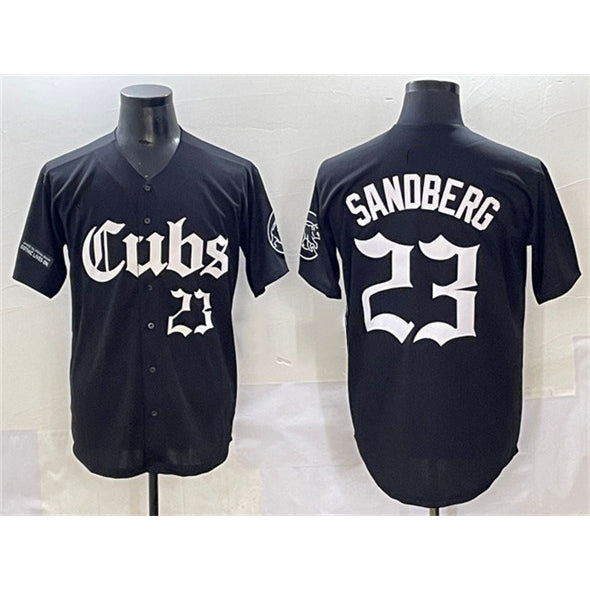 Chicago Cubs #23 Ryne Sandberg Black HOLBERT 'Gothic North Side Edition' Vapor Premier Limited Stitched Jersey
