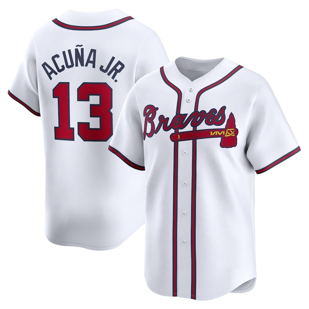 Atlanta Braves #13 Ronald Acuna Jr White HOLBERT Home Limited Player Jersey