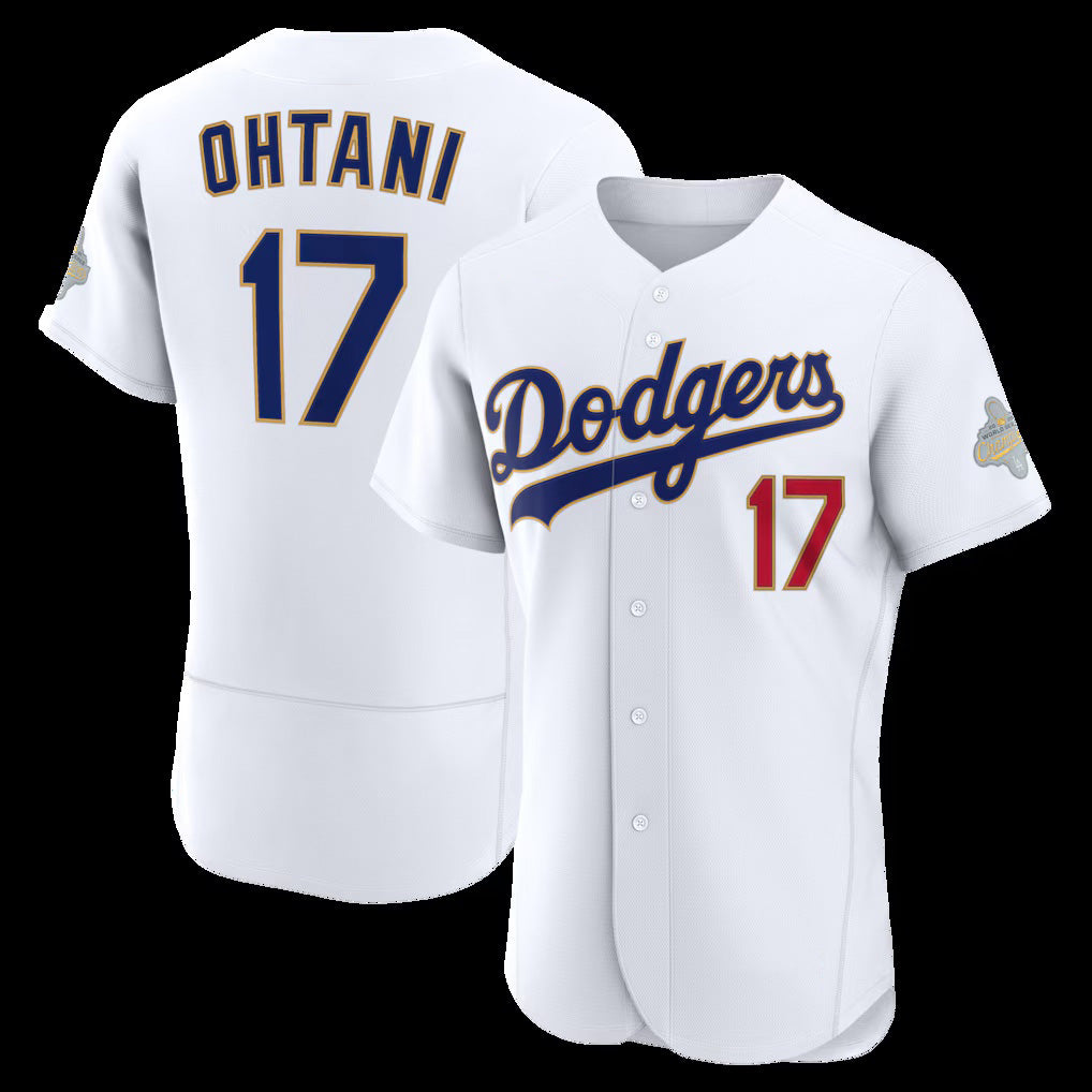 Los Angeles Dodgers #17 Shohei Ohtani White HOLBERT 2026 Gold Collection Authentic Jersey
