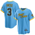 Milwaukee Brewers #3 Joey Ortiz Player Light Blue HOLBERT City Connect Home Game Stitched Jerseys