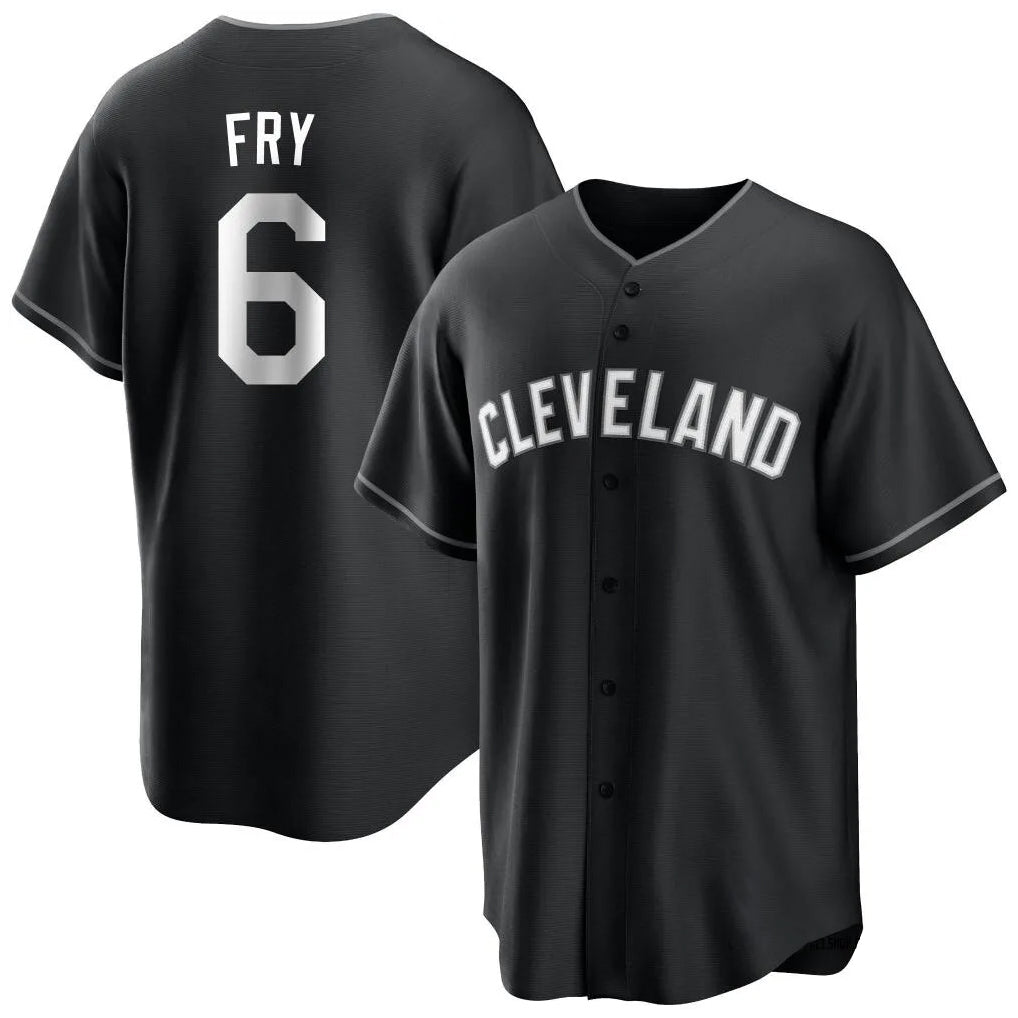 Cleveland Guardians #6 David Fry Player Black HOLBERT Home Game Stitched Jerseys