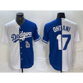 Los Angeles Dodgers #17 Shohei Ohtani White Blue HOLBERT Two Tone Stitched Jersey 2