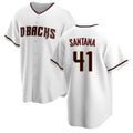 Arizona Diamondbacks #41 Carlos Santana Player White HOLBERT Home Game Stitched Jerseys