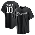 Atlanta Braves #10 Chipper Jones Player Black HOLBERT Home Game Stitched Jerseys