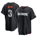 Baltimore Orioles #3 Taylor Ward Player Black HOLBERT City Connect Home Game Stitched Jerseys