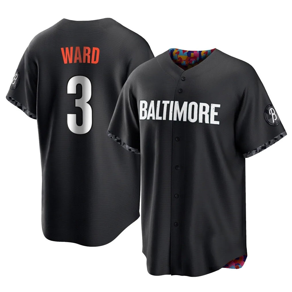 Baltimore Orioles #3 Taylor Ward Player Black HOLBERT City Connect Home Game Stitched Jerseys