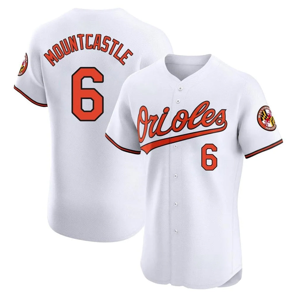 Baltimore Orioles #6 Ryan Mountcastle Player White HOLBERT Limited Elite Home Game Stitched Jerseys