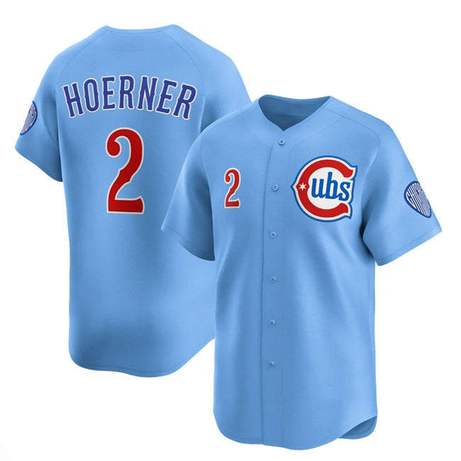 Chicago Cubs #2 Nico Hoerner Blue HOLBERT 2024-25 2nd Alternate Limited Stitched Jersey