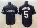 Los Angeles Dodgers #5 Freddie Freeman Black HOLBERT 2025 World Series Champions Patch 'Gothic Edition' Vapor Premier Limited Stitched Jersey