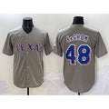 Texas Rangers #48 Jacob deGrom Gray HOLBERT With Patch Cool Base Stitched Jersey