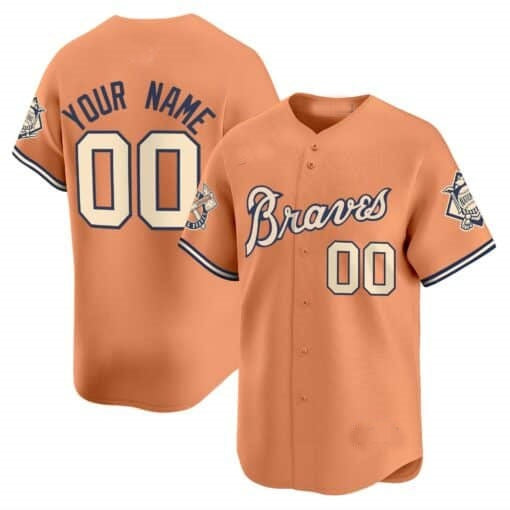Custom Atlanta Braves Peaches n¡¯ Cream Vapor Premier Limited Jersey ¨C All Stitched-Peaches HOLBERT