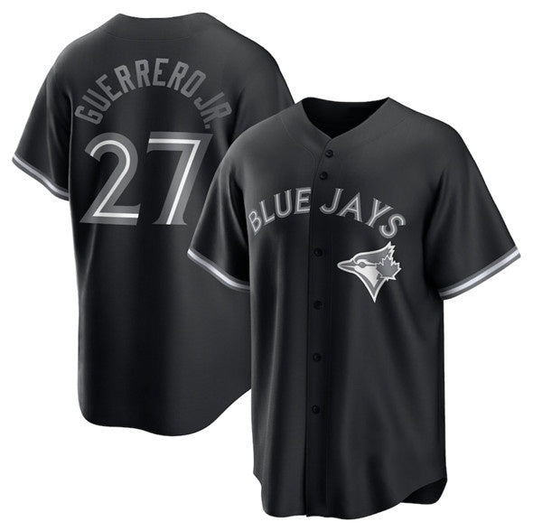 Toronto Blue Jays #27 Vladimir Guerrero Jr. Black HOLBERT Lights Out Limited Stitched Jersey