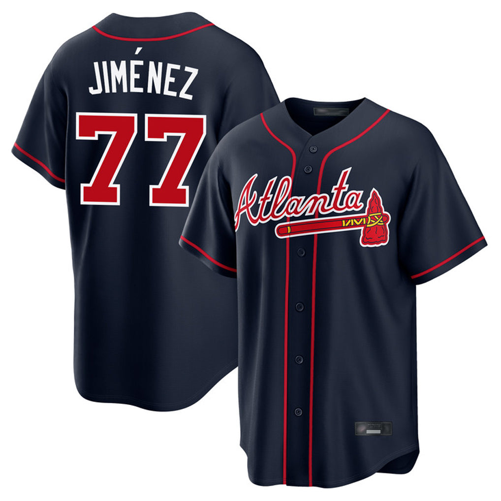 Atlanta Braves #77 Joe Jimenez Player Navy HOLBERT Home Game Stitched Jerseys