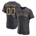 Custom Cleveland Guardians Active Player Charcoal HOLBERT 2022 All-Star Flex Base Stitched Jersey