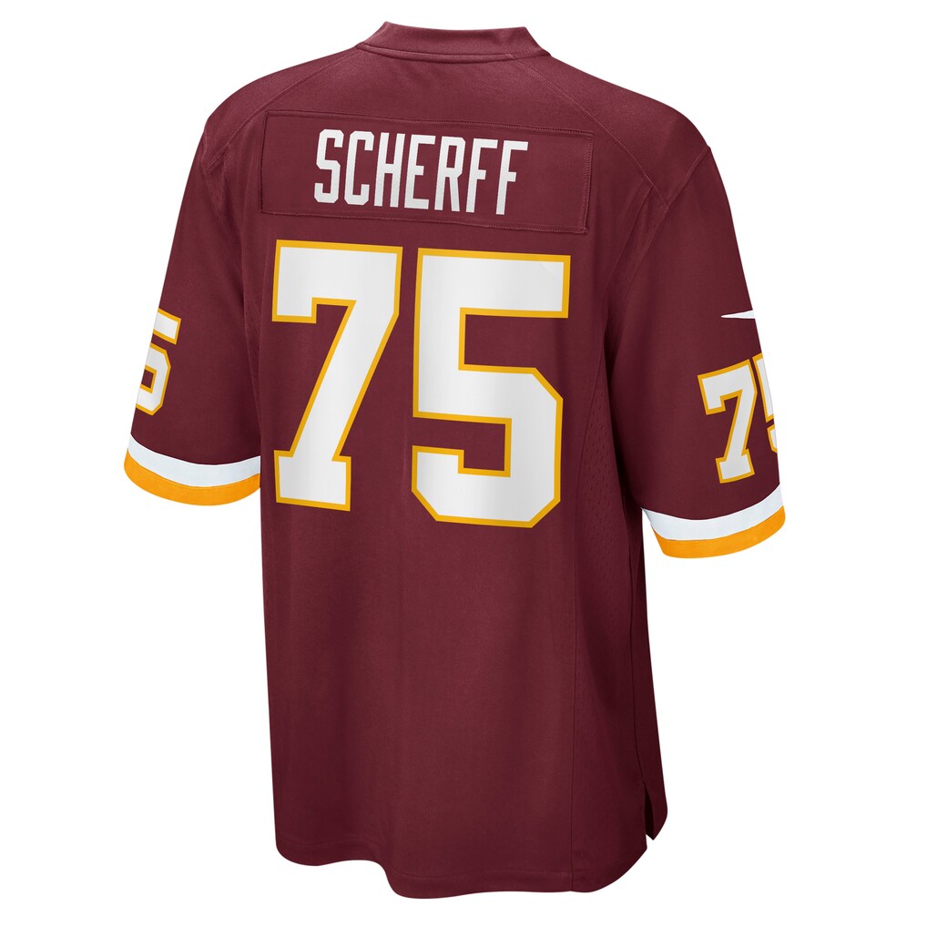 W.Football Team #75 Brandon Scherff Burgundy HOLBERT Game Player Jersey