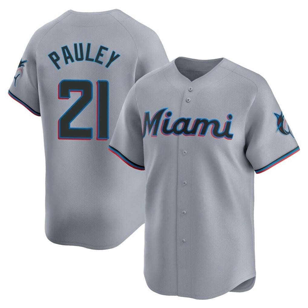 Miami Marlins #21 Graham Pauley Player Gray HOLBERT Home Limited Stitched Jerseys