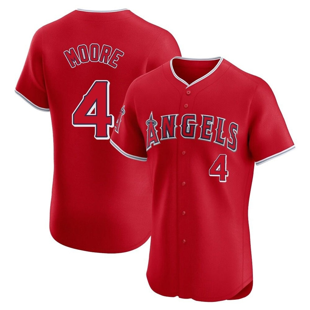 Los Angeles Angels #4 Christian Moore Player Red HOLBERT Home Limited Elite Stitched Jerseys
